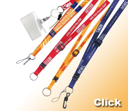 企業ロゴを入れたカラフルなネックストラップ