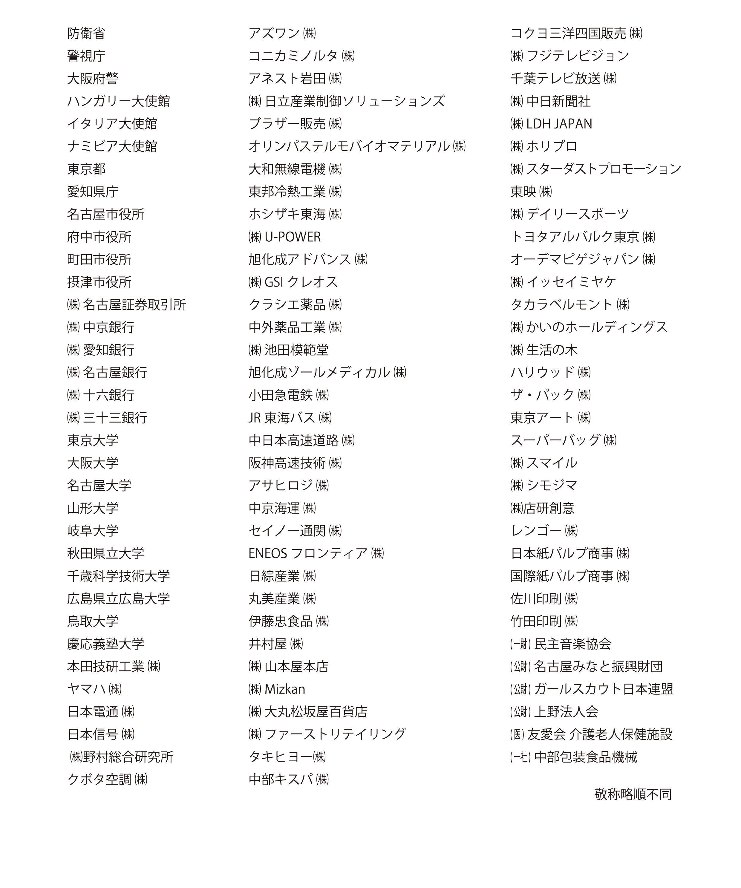 取引先実績